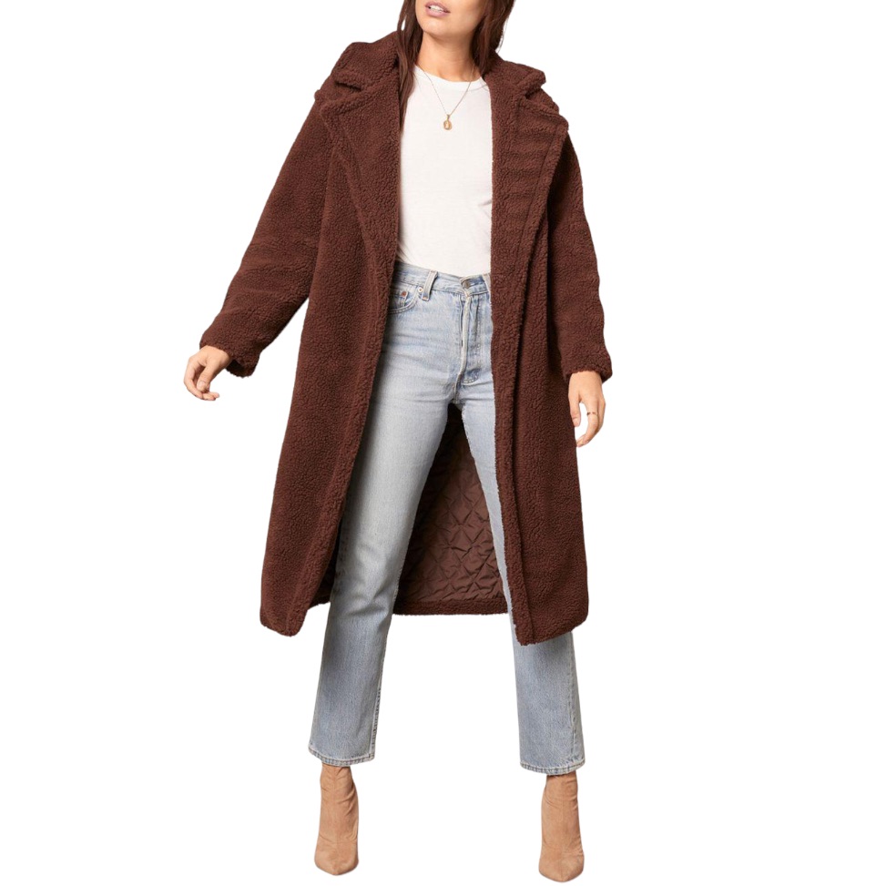 Pre-Owned Mp Bb Dakota Oversized Teddy Coat Dark Brown Xxl